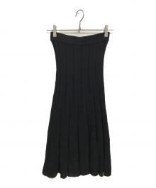 Mame Kurogouchi（マメクロゴウチ）の古着「Watermark Pattern Pleated Knitted Skirt」｜ブラック