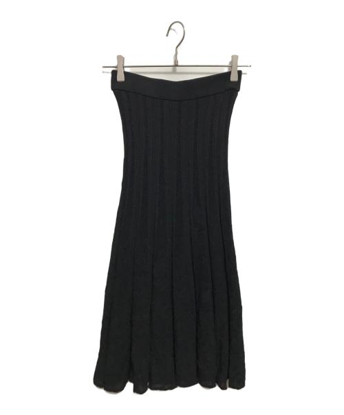 Mame Kurogouchi（マメクロゴウチ）Mame Kurogouchi (マメクロゴウチ) Watermark Pattern Pleated Knitted Skirt ブラック サイズ:2の古着・服飾アイテム