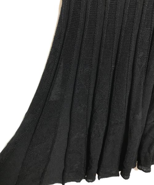 Mame Kurogouchi（マメクロゴウチ）Mame Kurogouchi (マメクロゴウチ) Watermark Pattern Pleated Knitted Skirt ブラック サイズ:2の古着・服飾アイテム