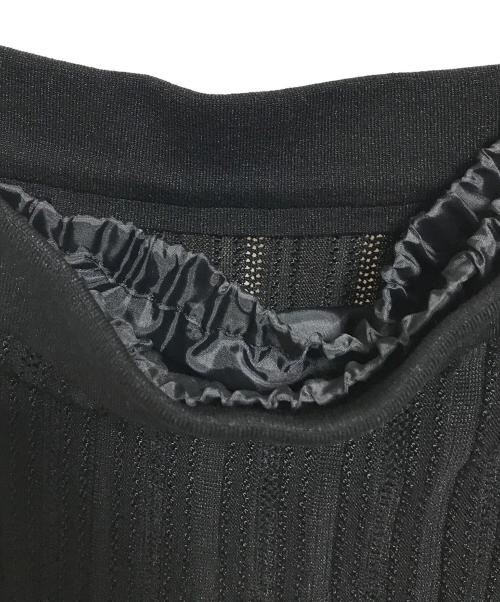 Mame Kurogouchi（マメクロゴウチ）Mame Kurogouchi (マメクロゴウチ) Watermark Pattern Pleated Knitted Skirt ブラック サイズ:2の古着・服飾アイテム