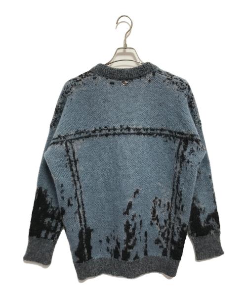 DIESEL（ディーゼル）DIESEL (ディーゼル) M-RODI ニットカーディガン ブルー×ブラック サイズ:XSの古着・服飾アイテム