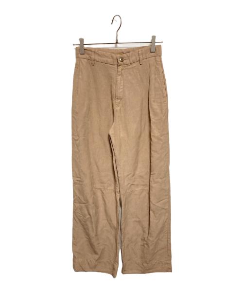 MUSE de Deuxieme Classe（ミューズ ドゥーズィエム クラス）MUSE de Deuxieme Classe (ミューズ ドゥーズィエム クラス) FIBRY TUCK ワイドパンツ ベージュ サイズ:Sの古着・服飾アイテム