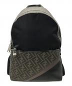 FENDIフェンディ）の古着「ブラックFFキャンバスリュック」｜ブラック