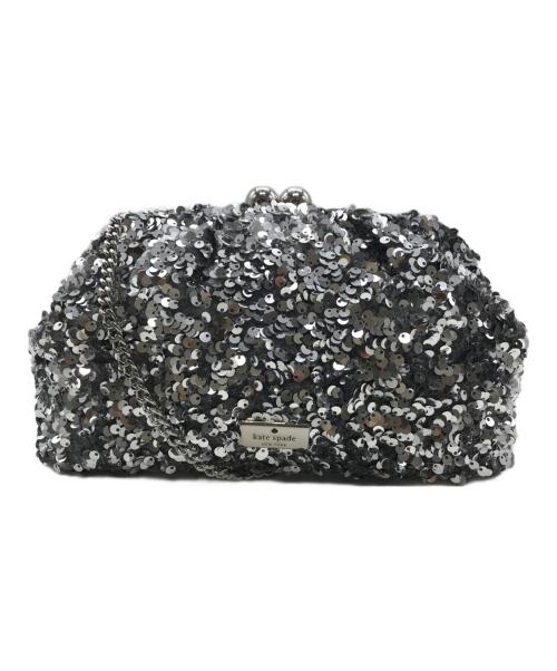 Kate Spade（ケイトスペード）Kate Spade (ケイトスペード) スクランチー シークイン ファブリック コンバーチブル クラッチ シルバーの古着・服飾アイテム