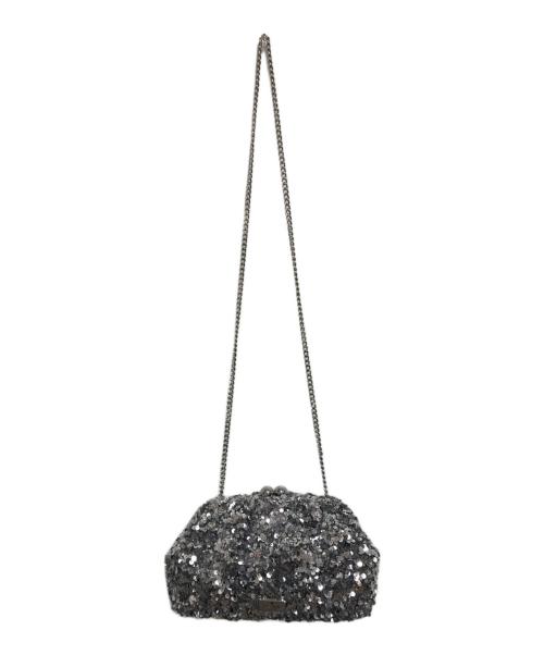 Kate Spade（ケイトスペード）Kate Spade (ケイトスペード) スクランチー シークイン ファブリック コンバーチブル クラッチ シルバーの古着・服飾アイテム