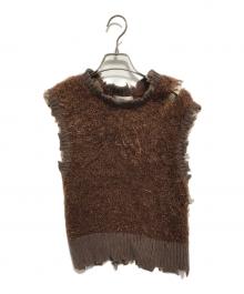muller of yoshiokubo（ミュラーオブヨシオクボ）の古着「glitter knit vest」｜ブラウン