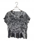 SPECCHIOスペッチオ）の古着「プリーツフレンチ袖ブラウス」｜グレー