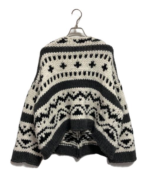 SLOBE IENA（スローブ イエナ）SLOBE IENA (スローブ イエナ) カウチンニットカーディガン ホワイト×ブラック サイズ:FREE 未使用品の古着・服飾アイテム