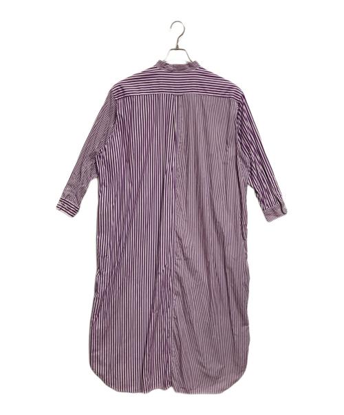 BEAMS BOY（ビームスボーイ）BEAMS BOY (ビームスボーイ) シャツワンピース ホワイト×パープル サイズ:なし(下記参照)の古着・服飾アイテム