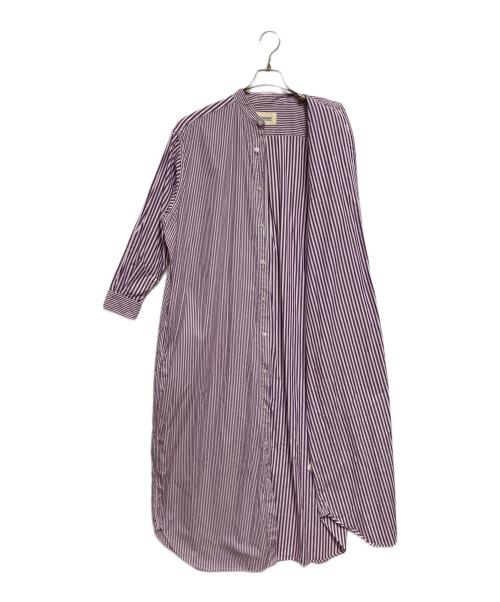 BEAMS BOY（ビームスボーイ）BEAMS BOY (ビームスボーイ) シャツワンピース ホワイト×パープル サイズ:なし(下記参照)の古着・服飾アイテム