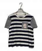 Salvatore Ferragamoサルヴァトーレ フェラガモ）の古着「ボーダーTシャツ」｜ネイビー×ホワイト