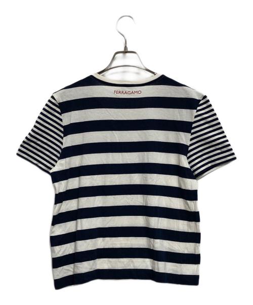 Salvatore Ferragamo（サルヴァトーレ フェラガモ）Salvatore Ferragamo (サルヴァトーレ フェラガモ) ボーダーTシャツ ネイビー×ホワイト サイズ:XSの古着・服飾アイテム