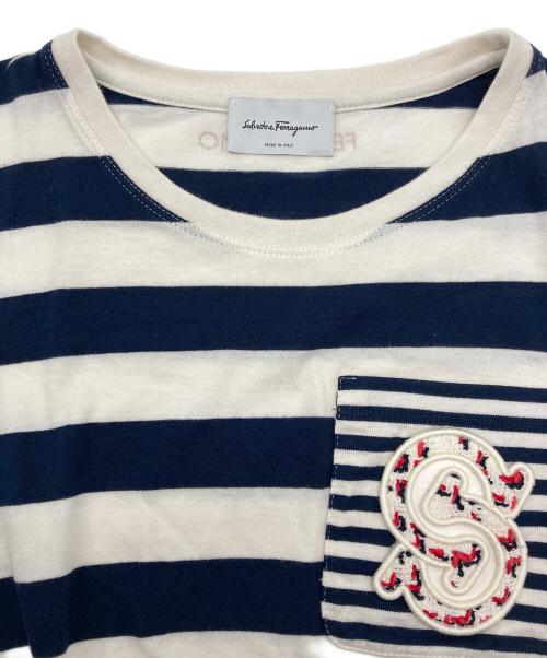 Salvatore Ferragamo（サルヴァトーレ フェラガモ）Salvatore Ferragamo (サルヴァトーレ フェラガモ) ボーダーTシャツ ネイビー×ホワイト サイズ:XSの古着・服飾アイテム