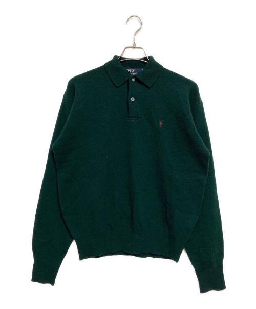 POLO RALPH LAUREN（ポロ・ラルフローレン）POLO RALPH LAUREN (ポロ・ラルフローレン) ラムウールニットポロシャツ グリーン サイズ:Mの古着・服飾アイテム