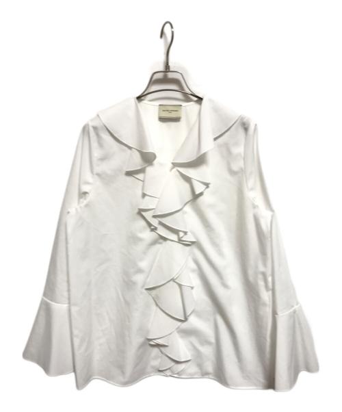UNITED ARROWS TOKYO（ユナイテッドアローズトウキョウ）UNITED ARROWS TOKYO (ユナイテッドアローズトウキョウ) ラッフルフリル ブラウス ホワイト サイズ:下記参照の古着・服飾アイテム