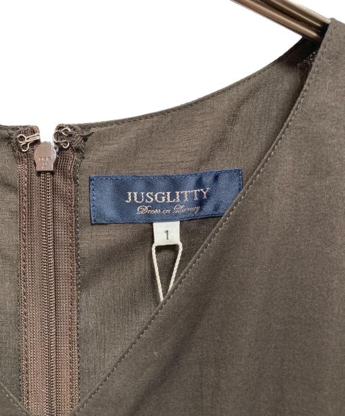 JUSGLITTY（ジャスグリッティー）JUSGLITTY (ジャスグリッティー) 切替ワンピース ブラウン サイズ:1 未使用品の古着・服飾アイテム