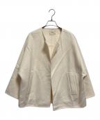 IENAイエナ）の古着「SUPER160 Wフェイスノーカラーショートコート」｜アイボリー