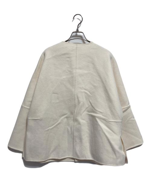 IENA（イエナ）IENA (イエナ) SUPER160 Wフェイスノーカラーショートコート アイボリー サイズ:38の古着・服飾アイテム