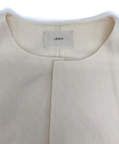 IENA（イエナ）IENA (イエナ) SUPER160 Wフェイスノーカラーショートコート アイボリー サイズ:38の古着・服飾アイテム