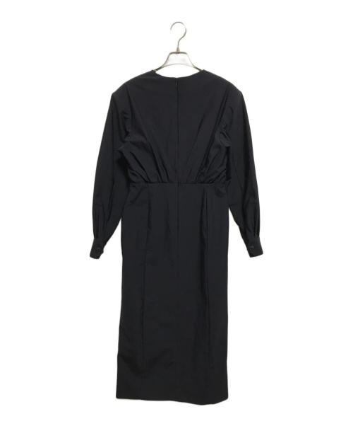 COLUMN（コラム）COLUMN (コラム) VネックIラインワンピース ネイビー サイズ:FREEの古着・服飾アイテム