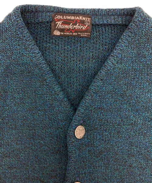 THUNDERBIRD（サンダーバード）THUNDERBIRD (サンダーバード) メタルボタンニットカーディガン ブルー サイズ:Lの古着・服飾アイテム