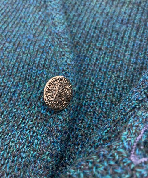 THUNDERBIRD（サンダーバード）THUNDERBIRD (サンダーバード) メタルボタンニットカーディガン ブルー サイズ:Lの古着・服飾アイテム