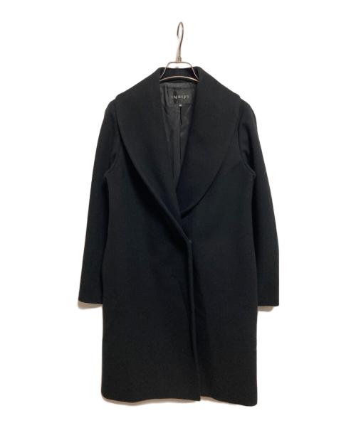 INDIVI（インディヴィ）INDIVI (インディヴィ) ショールカラーロングコート ブラック サイズ:40の古着・服飾アイテム