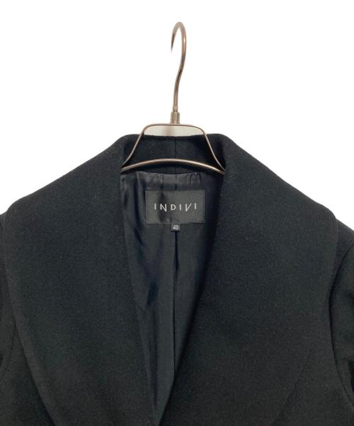 INDIVI（インディヴィ）INDIVI (インディヴィ) ショールカラーロングコート ブラック サイズ:40の古着・服飾アイテム