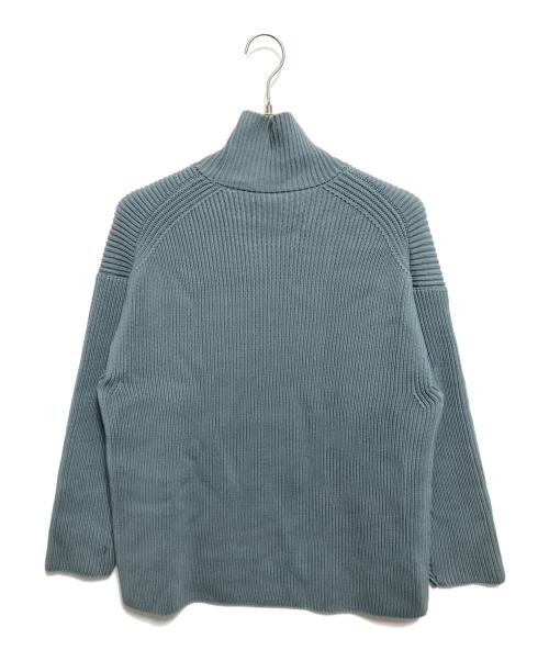 AURALEE（オーラリー）AURALEE (オーラリー) SUPER FINE WOOL RIB KNIT TURTLE NECK P/O ブルーの古着・服飾アイテム