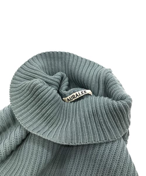 AURALEE（オーラリー）AURALEE (オーラリー) SUPER FINE WOOL RIB KNIT TURTLE NECK P/O ブルーの古着・服飾アイテム
