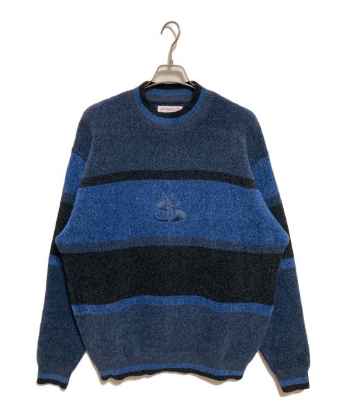 YARDSALE（ヤードセール）YARDSALE (ヤードセール) ボーダーニット ブルー×ブラック サイズ:XLの古着・服飾アイテム