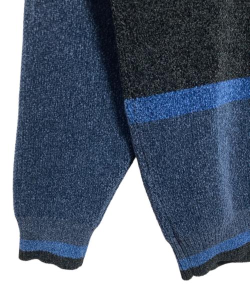 YARDSALE（ヤードセール）YARDSALE (ヤードセール) ボーダーニット ブルー×ブラック サイズ:XLの古着・服飾アイテム