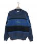 YARDSALE（ヤードセール）の古着「ボーダーニット」｜ブルー×ブラック