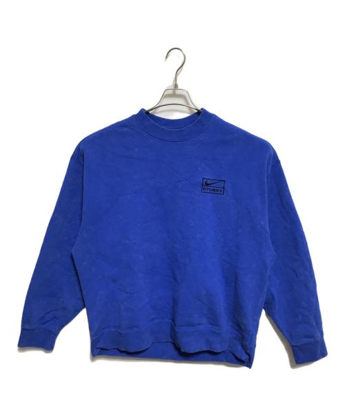 NIKE（ナイキ）NIKE (ナイキ) stussy (ステューシー) Acid Wash Fleece Crew ブルー サイズ:Lの古着・服飾アイテム