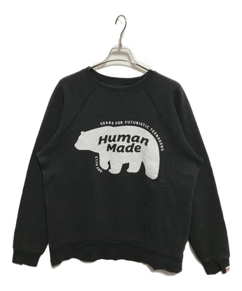 HUMAN MADE（ヒューマンメイド）HUMAN MADE (ヒューマンメイド) ラグランスウェット ブラック サイズ:XXLの古着・服飾アイテム