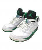 NIKEナイキ）の古着「Women's Air Jordan 5 Retro」｜ホワイト×グリーン