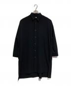 Lui'sルイス）の古着「サイドスリットビッグシルエットシャツコート」｜ブラック