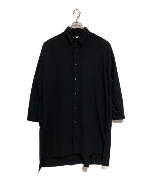 Lui's（ルイス）Lui's (ルイス) サイドスリットビッグシルエットシャツコート ブラック サイズ:FREEの古着・服飾アイテム