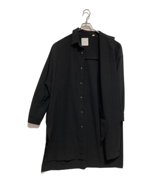 Lui's（ルイス）Lui's (ルイス) サイドスリットビッグシルエットシャツコート ブラック サイズ:FREEの古着・服飾アイテム