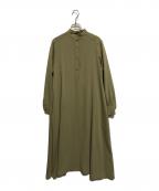 Graphpaperグラフペーパー）の古着「Satin band collar dess」｜オリーブ