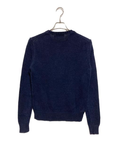 POLO RALPH LAUREN（ポロ・ラルフローレン）POLO RALPH LAUREN (ポロ・ラルフローレン) コットンリネンポロベアニット ネイビー サイズ:XSの古着・服飾アイテム