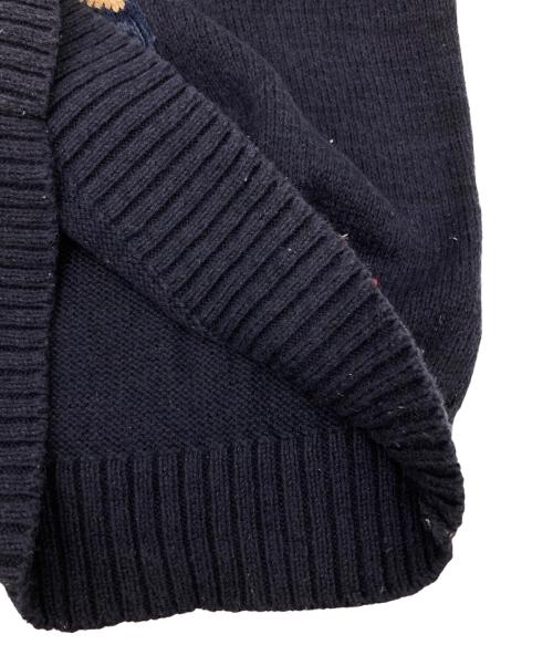 POLO RALPH LAUREN（ポロ・ラルフローレン）POLO RALPH LAUREN (ポロ・ラルフローレン) コットンリネンポロベアニット ネイビー サイズ:XSの古着・服飾アイテム