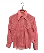 PERMANENT PRESSパーマネントプレス）の古着「60-70sチェックシャツ」｜ピンク×ホワイト