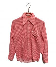 PERMANENT PRESS（パーマネントプレス）の古着「60-70sチェックシャツ」｜ピンク×ホワイト