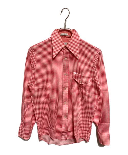 PERMANENT PRESS（パーマネントプレス）PERMANENT PRESS (パーマネントプレス) 60-70sチェックシャツ ピンク×ホワイト サイズ:Sの古着・服飾アイテム