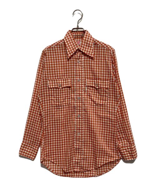 LEVI'S（リーバイス）LEVI'S (リーバイス) 長袖シャツ オレンジ×ホワイト サイズ:なし(下記参照)の古着・服飾アイテム