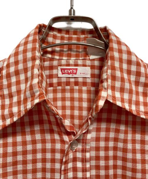 LEVI'S（リーバイス）LEVI'S (リーバイス) 長袖シャツ オレンジ×ホワイト サイズ:なし(下記参照)の古着・服飾アイテム