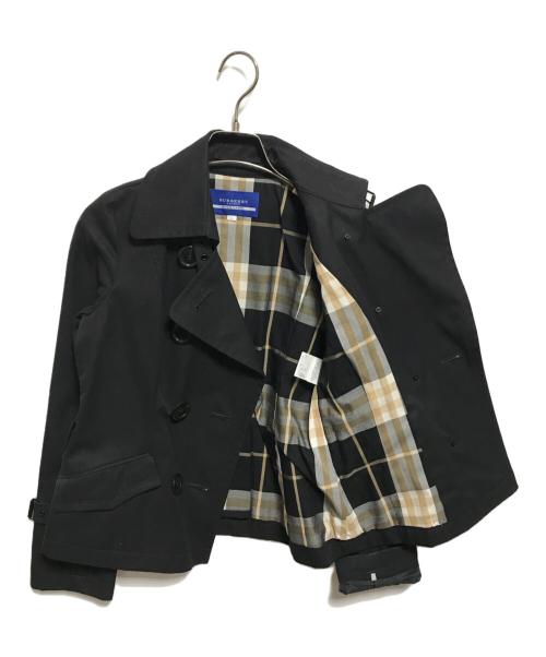 BURBERRY BLUE LABEL（バーバリーロンドンブルーレーベル）BURBERRY BLUE LABEL (バーバリーブルーレーベル) ショートトレンチコート ブラック サイズ:36の古着・服飾アイテム