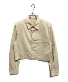 ASTRAET（アストラット）の古着「クロップド パワーショルダーシャツ」｜ベージュ