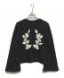 MUVEIL（ミュベール）の古着「カメオ刺繍裏毛プルオーバー」｜ブラック